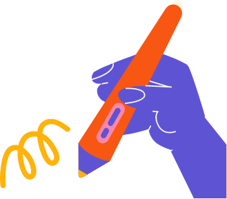 펜을 들고 계약서에 서명하는 손 일러스트